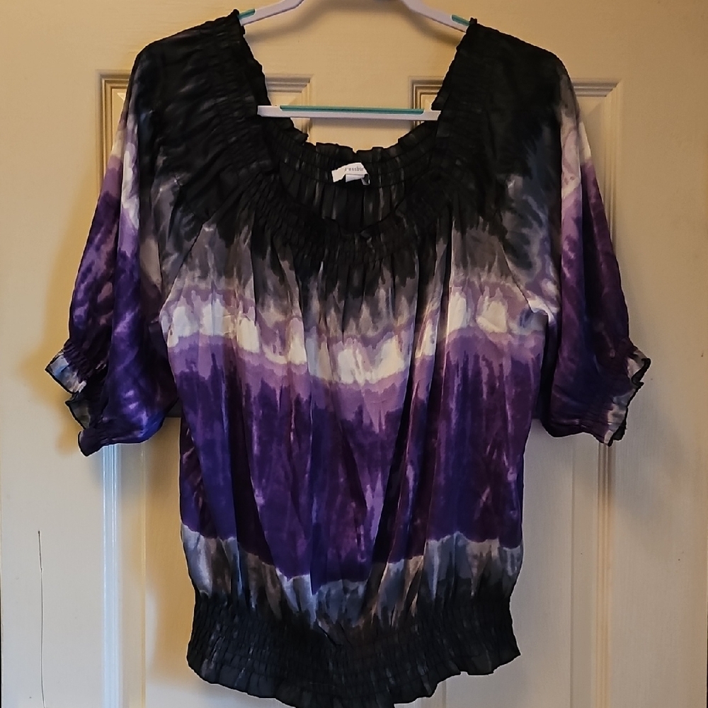 dressbarn Purple and Black Blouse